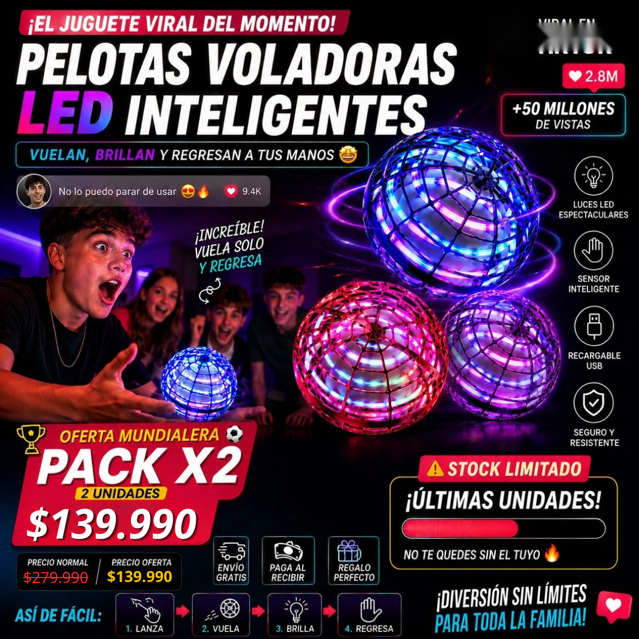 FlyNova: Pelotas Voladoras LED Inteligentes