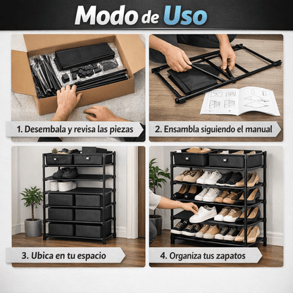 Zapatera 6 Niveles 2 en 1 - Organiza 21 Pares - Orden Visible en Minutos
