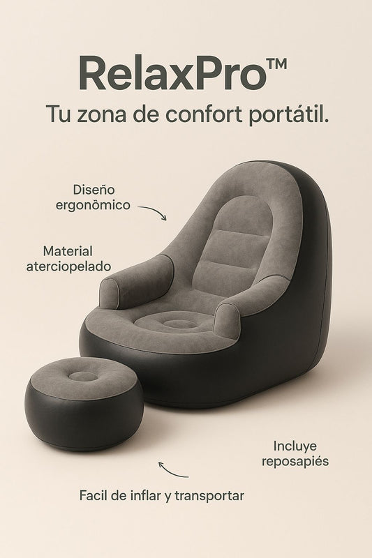 RelaxPro – Sofá Inflable Premium que Se Arma en Segundos