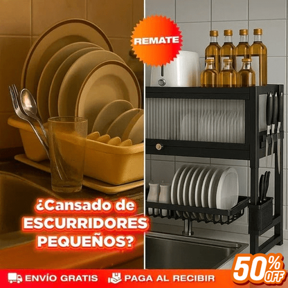 Escurridor De Platos Con Almacenamiento - 1