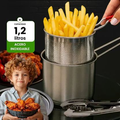 Olla freidora de 1,2L en acero inoxidable 304 alemán - 1