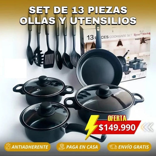 CasaChef – Ollas Negras 13 Piezas de Alta Calidad - 1