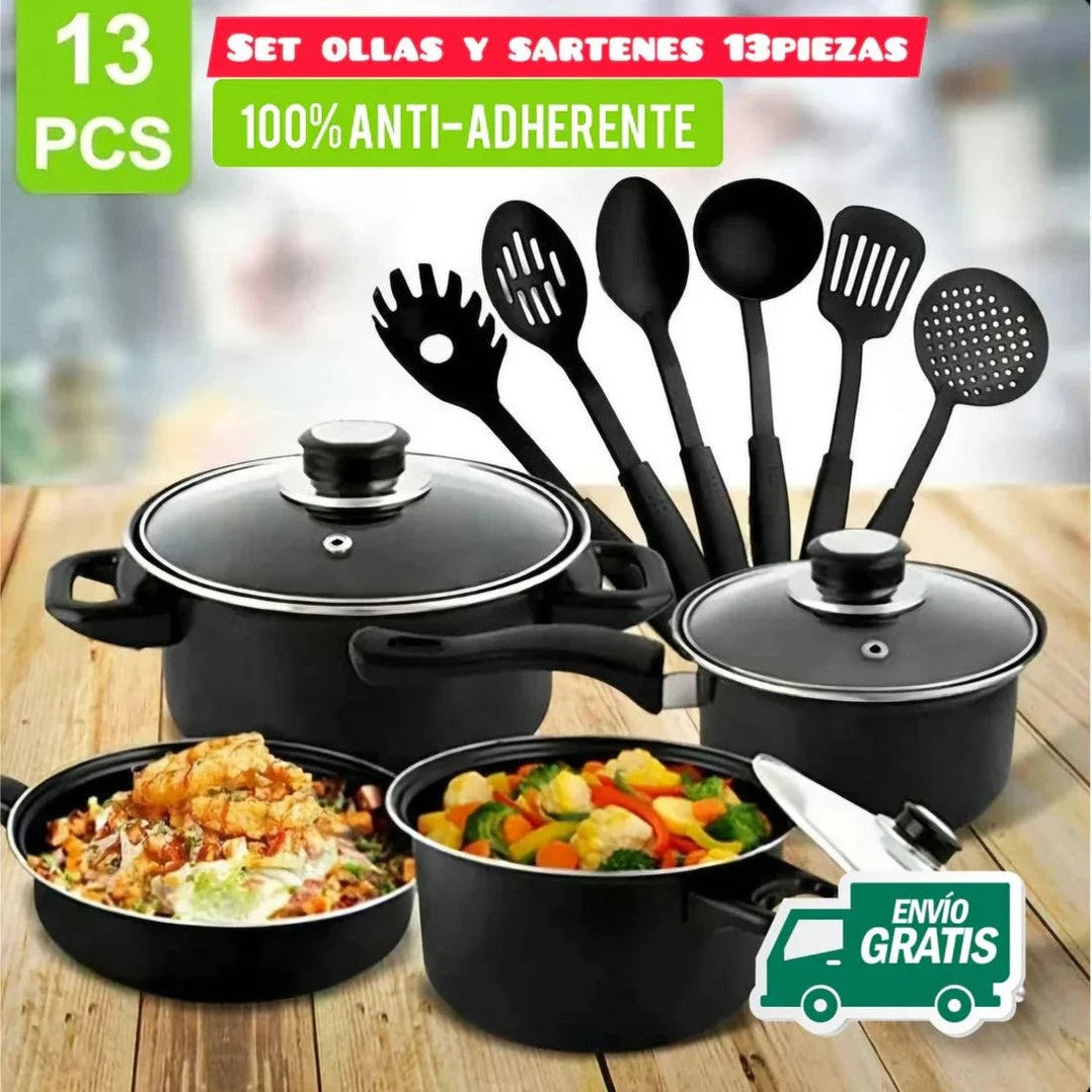CasaChef – Ollas Negras 13 Piezas de Alta Calidad - 2