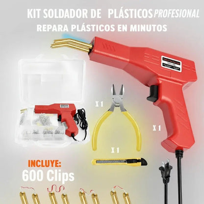 SoldaPlast Pro: (Soldador Plastico-Corta Frio-Bisturi-Caja Portable)+250 Grapas - 3