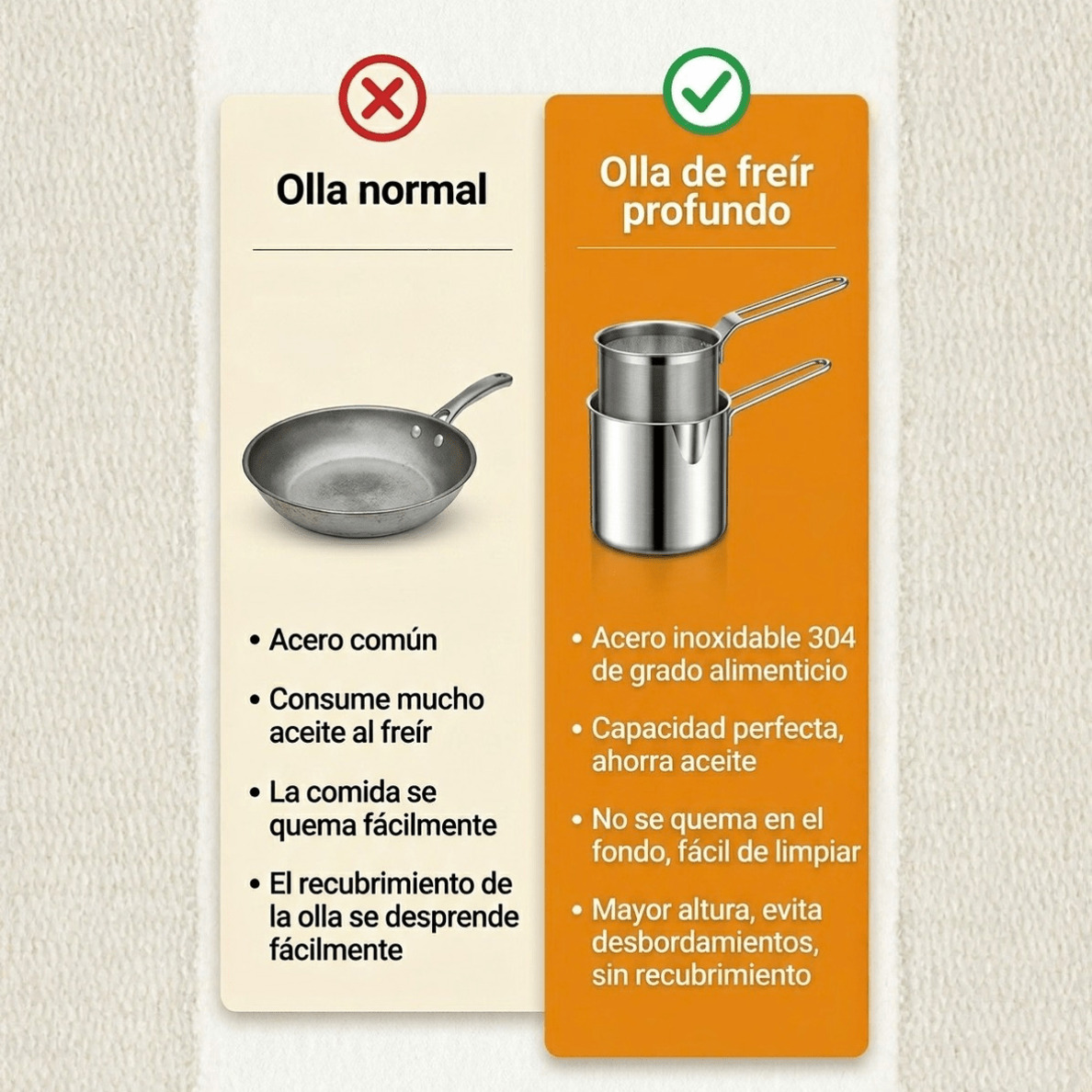 Olla freidora de 1,2L en acero inoxidable 304 alemán - 4